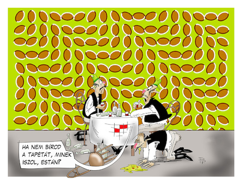Cartoon: Tapete (medium) by paraistvan tagged nausea,drunk,wallpaper,wenn,sie,die,tapete,nicht,ausstehen,können