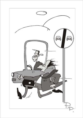 Cartoon: Traffic sign (medium) by paraistvan tagged runaway,car,sign,traffic