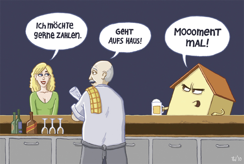 Cartoon: Lass stecken! (medium) by Tobias Wieland tagged haus,kneipe,bar,tresen,aufs,wirt,zeche