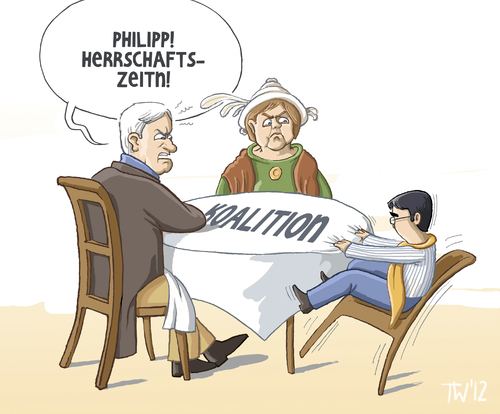 Cartoon: Zappelphilipp (medium) by Tobias Wieland tagged querkopf,zappelphilipp,probleme,regierung,betreuungsgeld,streit,seehofer,minister,fdp,csu,cdu,koalition,koalitionsgipfel,karikatur,merkel,rösler,vizekanzler,rösler,merkel,seehofer,koalition,streit,betreuungsgeld,regierung,probleme,zappelphilipp,querkopf,vizekanzler