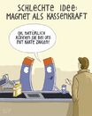 Cartoon: ... (small) by Tobias Wieland tagged magnet,kasse,supermarkt