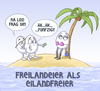 Cartoon: Aus der Wortspielfabrik (small) by Tobias Wieland tagged wortspiel,ei,eier,insel,eiland,prostitution,freier,palme,meer,see,kalauer