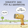 Cartoon: Schlechte Idee 2 (small) by Tobias Wieland tagged bademeister,fön,schwimmbad,schlecht,idee,unfall,ertrinken,freibad