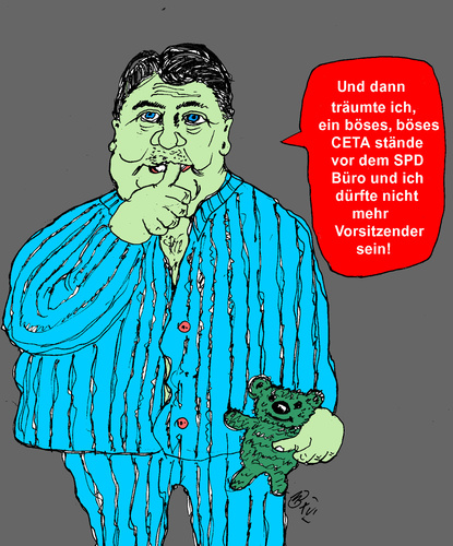 Cartoon: Böses böses CETA (medium) by Marbez tagged ceta,spd,vorsitzender,böses