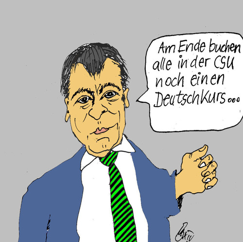 Cartoon: CSU Deutschkurs (medium) by Marbez tagged csu,deutsch,deutschkurs