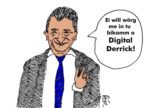 Cartoon: Digital Derrick (medium) by Marbez tagged digital,kommissar,edv
