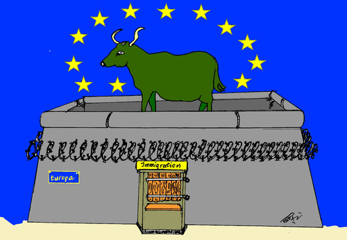 Cartoon: Festung Europa (medium) by Marbez tagged ertrunkene,trauer,festung,europa