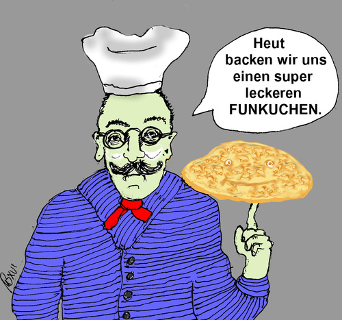 Cartoon: Funkuchen (medium) by Marbez tagged funkuchen,zutaten,lecker