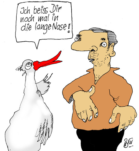 Cartoon: Gans bissig (medium) by Marbez tagged gans,wächter,nasen