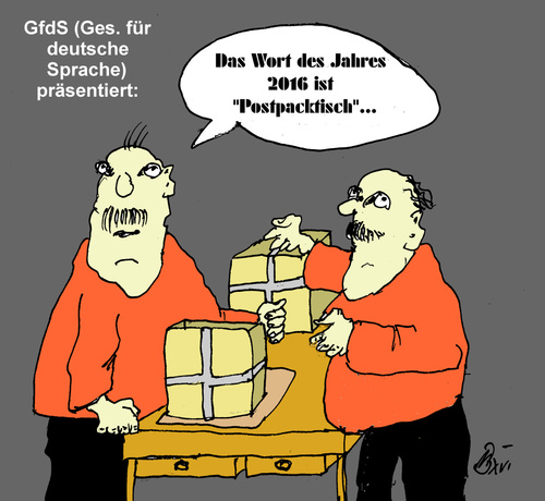 Cartoon: Immer nah am Menschen (medium) by Marbez tagged gfds,wort,jahres,2016