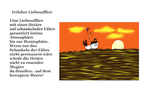 Cartoon: Irrlehre Liebesaffäre (medium) by Marbez tagged liebesaffäre,fähre,schaukeln