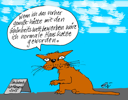 Cartoon: Katzenschauen (medium) by Marbez tagged katze,ausstellung,hausdkatze