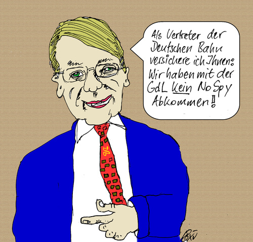 Cartoon: NoSpy bei Deutscher Bahn (medium) by Marbez tagged db,nospy,gdl