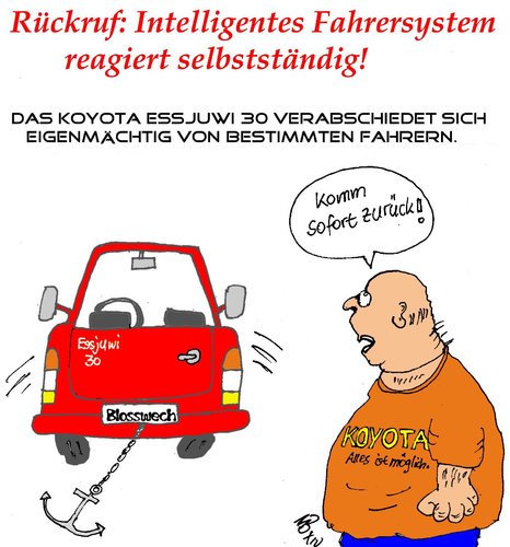 Cartoon: Rückruf Koyota EssJuWie 30 (medium) by Marbez tagged rückruf,koyota,fahrsystem