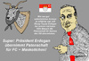 Cartoon: Erdogans Patenschaft (small) by Marbez tagged erdogan,fc,patenschaft
