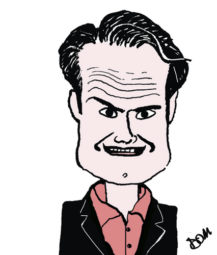 Cartoon: Jimmy Carr (medium) by Dom Richards tagged caricature,comedian,tax,dodge,celebrity