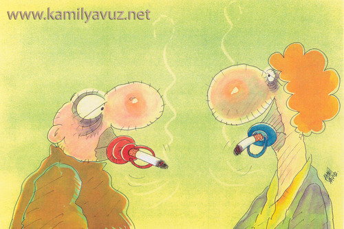 Cartoon: anti-smoking cartoons (medium) by kamil yavuz tagged anti,smoking,passive,kids,cigarette