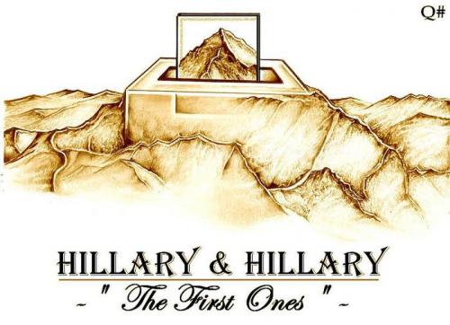 Cartoon: THE FIRST ONES (medium) by QUIM tagged everest,clinton,presidency,,mount,everest,hillary,clinton,präsident,vorwahlen,barack,obama,edmund,ersten,macht,frau,weisses,haus,spitze,erklimmen,demokraten,illustration,berg,gebirge,barack obama,hillary clinton