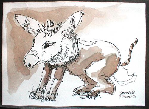 Cartoon: redwine - doggis carneval (medium) by daPinsli tagged ink,redwine,painting,donkey,dog,beast,