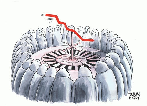 Cartoon: gamble and crisis (medium) by caricaturan tagged crisis