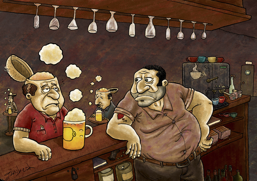 Cartoon: A few drunk men in the bar (medium) by gunberk tagged drunk,daytime,drinking