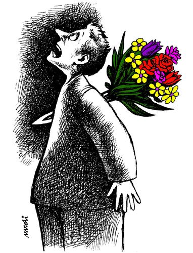 Cartoon: a bunch of flowers (medium) by Medi Belortaja tagged knife,infidelity,kill,killed,murder,flowers,bunch