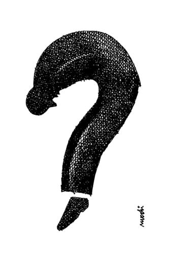Cartoon: human mark question (medium) by Medi Belortaja tagged question,mark,human