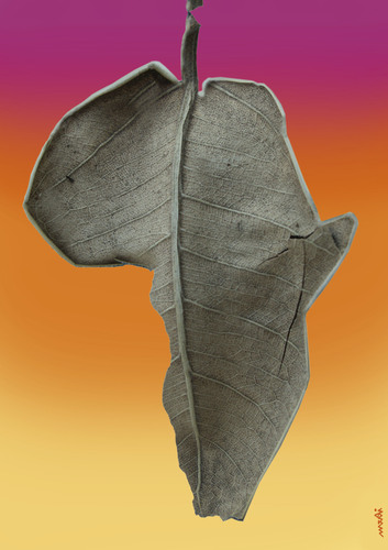 Cartoon: africa (medium) by Medi Belortaja tagged leaves,leaf,africa,drying,poor,poverty,hunger,hungry