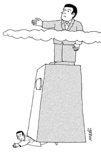 Cartoon: attempt to rescue (medium) by Medi Belortaja tagged man,dictator,monument
