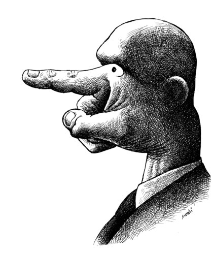 Cartoon: dictat (medium) by Medi Belortaja tagged dictat,dictator,dictators,dictatorship,face,nose,finger,direction,politicians
