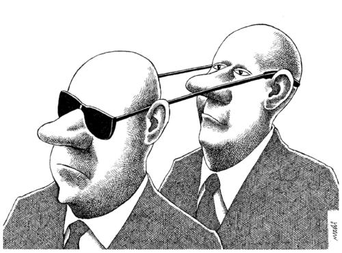 Cartoon: Duplications (medium) by Medi Belortaja tagged glasses,chief,head,servant,duplications