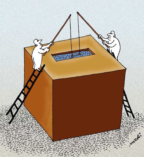 Cartoon: elections fishing (medium) by Medi Belortaja tagged fishing,elections,ballot,box