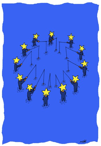 Cartoon: EU fishermen (medium) by Medi Belortaja tagged fishermen,fisherman,stars,flag,europe,eu