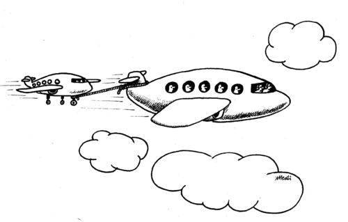Cartoon: fault plane (medium) by Medi Belortaja tagged plane,fault,bug