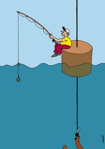 Cartoon: fisherman and fishermen (medium) by Medi Belortaja tagged fishermen,fishing,fisherman