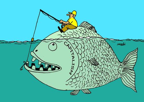 Cartoon: fishing (medium) by Medi Belortaja tagged fish,fishing,tooth,capitalism
