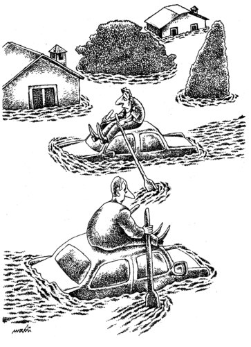 Cartoon: flood (medium) by Medi Belortaja tagged flood