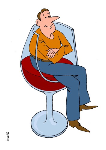 Cartoon: glasses chair (medium) by Medi Belortaja tagged glasses,chair,drink,drinker,red,wine,seat,alcohol
