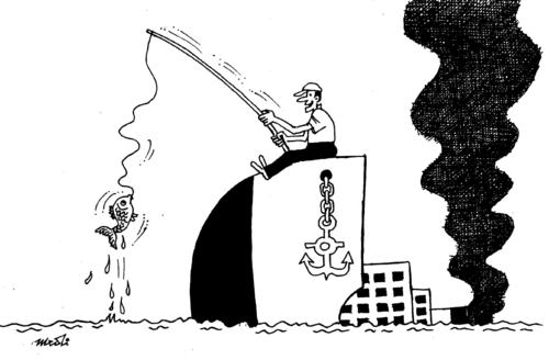 Cartoon: Good fishing 2 (medium) by Medi Belortaja tagged submersion,boat,fishing,humor