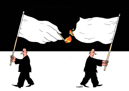 Cartoon: hatred of flags (medium) by Medi Belortaja tagged flags,of,hatred