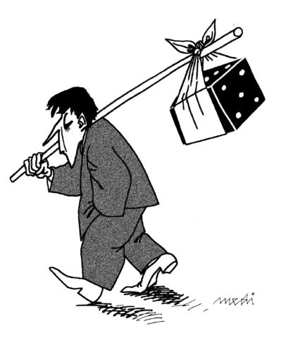 Cartoon: immigrant (medium) by Medi Belortaja tagged immigrant,luck,emigration,dibs,poverty