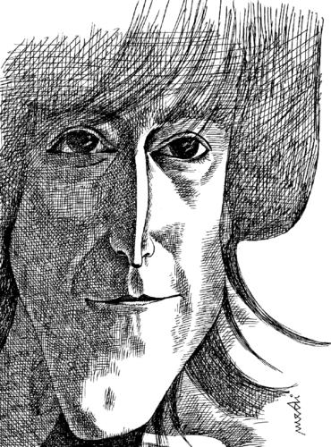 Cartoon: John Lennon (medium) by Medi Belortaja tagged lennon,john