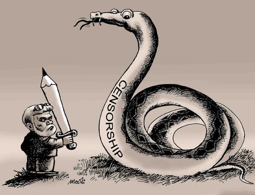 Cartoon: Lucido and Censorship (medium) by Medi Belortaja tagged lucido5,dobarta,lucian