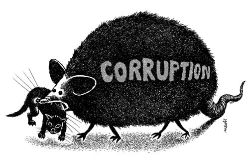 Cartoon: modern time (medium) by Medi Belortaja tagged corrupsion,corrupt,corruption,cat,mouse
