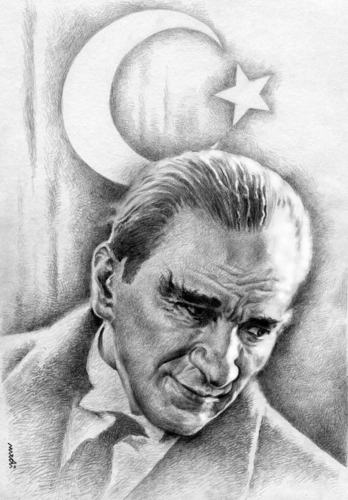 Cartoon: Mustafa Kemal Ataturk (medium) by Medi Belortaja tagged mustafa,kemal,ataturk
