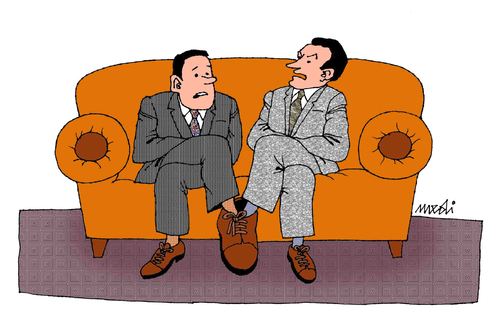 Cartoon: negotiation (medium) by Medi Belortaja tagged shoe,politicians,negotiations