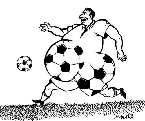 Cartoon: obese football (medium) by Medi Belortaja tagged obesity,obese,soccer,ball,football,humor