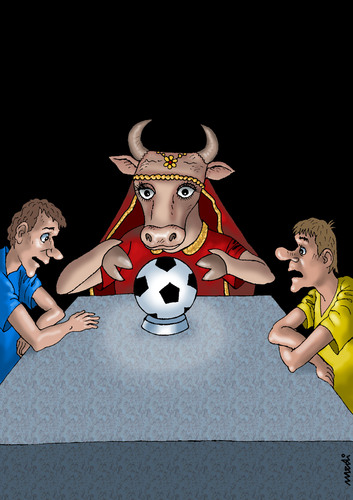 Cartoon: oracles Euro 2012 (medium) by Medi Belortaja tagged fussball,football,soccer,ukraine,2012,euro,oracles,yvonne