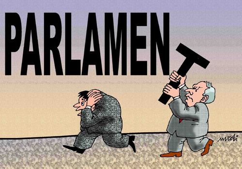 Cartoon: parliament (medium) by Medi Belortaja tagged parliament