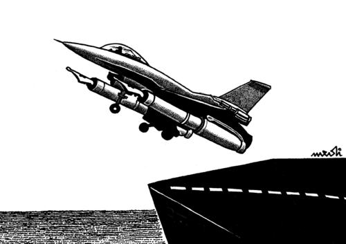 Cartoon: pen of peace (medium) by Medi Belortaja tagged plane,peace,pen,press,media